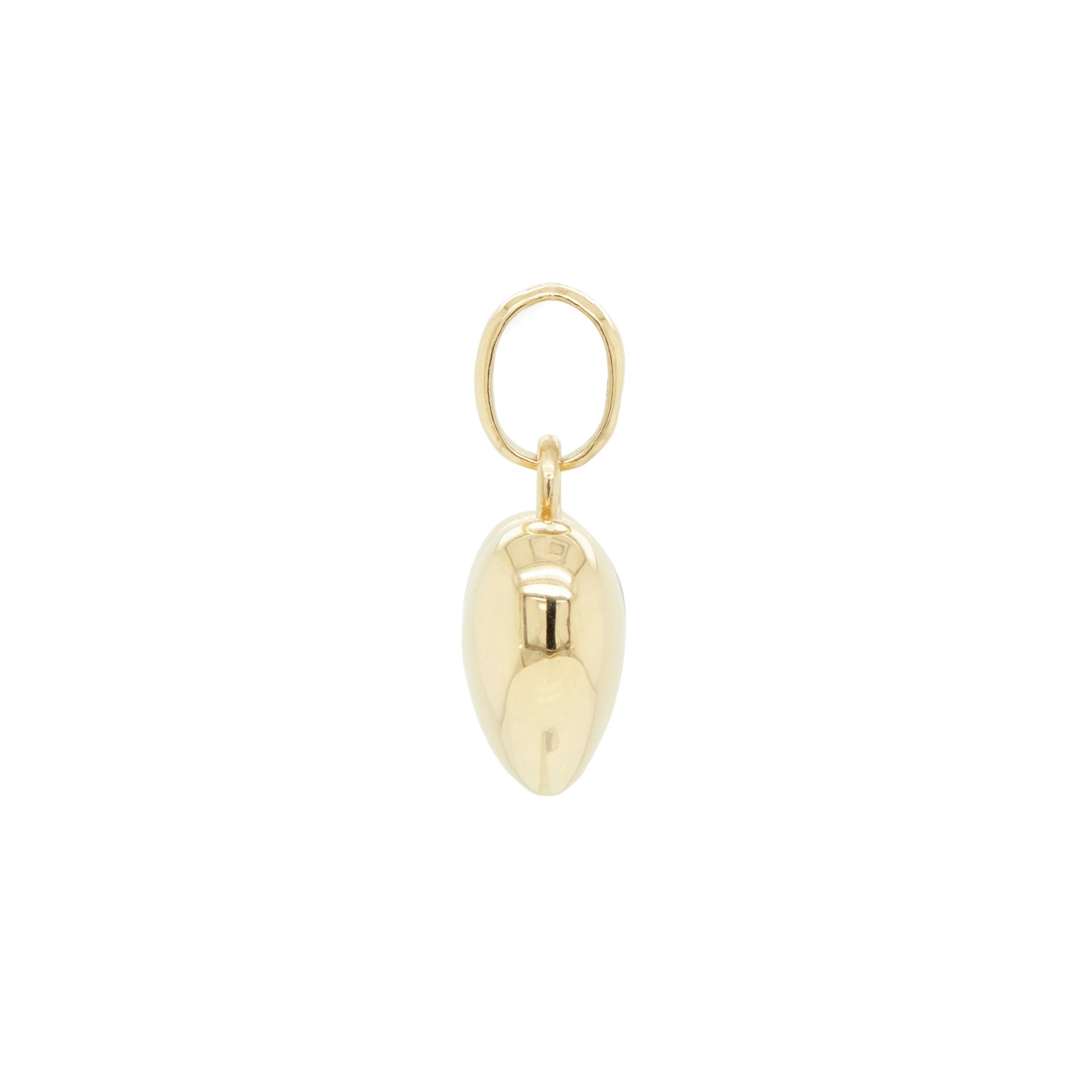 Modern Links of London 18 Carat Yellow Gold Puffed Heart Charm Pendant For Sale