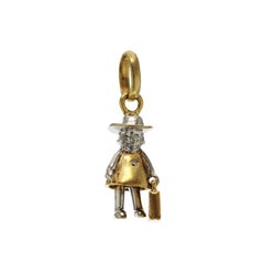 LINKS OF LONDON 18K Yellow & White Diamond Globe Trotter Pendant Charm » U412