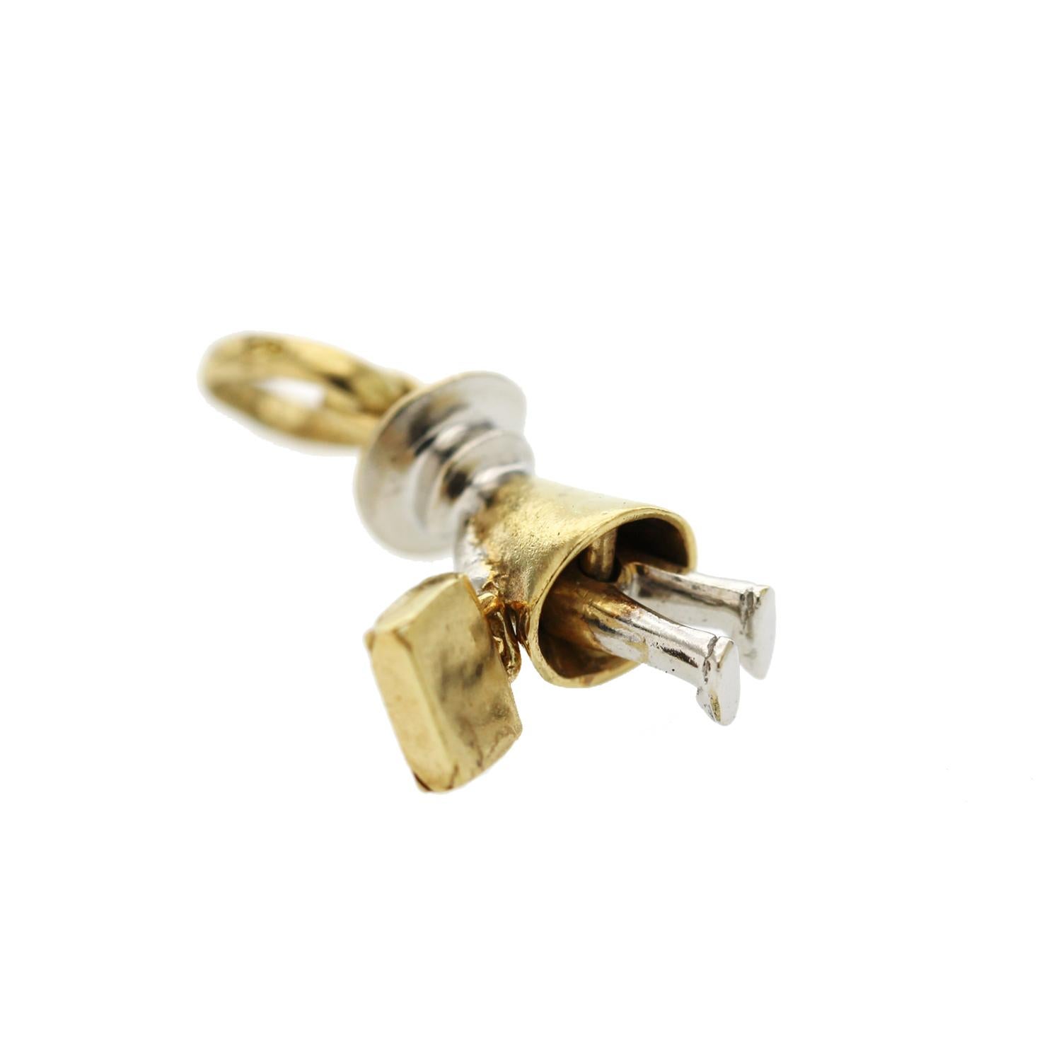 LINKS OF LONDON Pendentif Globe Trotter en diamant jaune et blanc 18K 