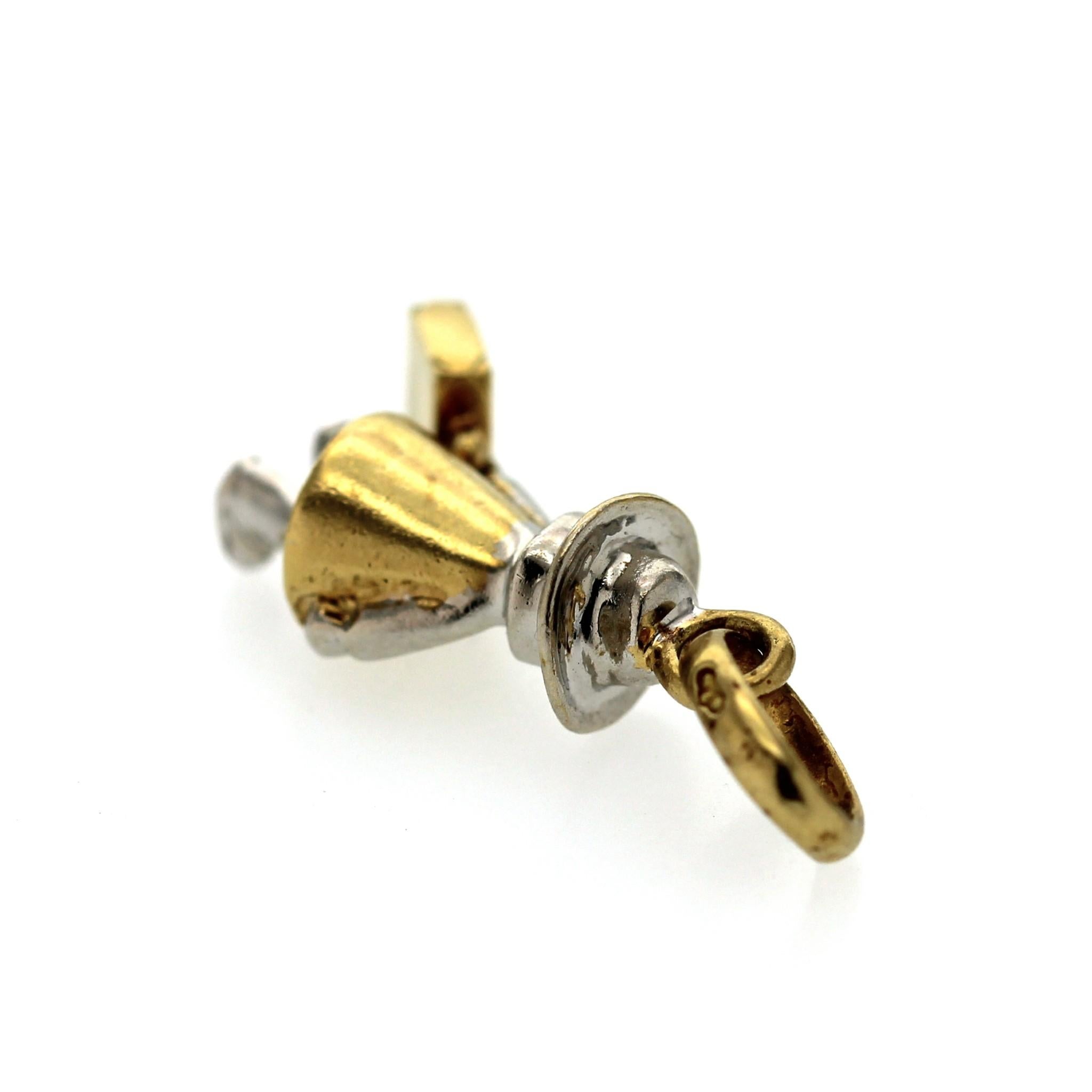 LINKS OF LONDON Pendentif Globe Trotter en diamant jaune et blanc 18K 