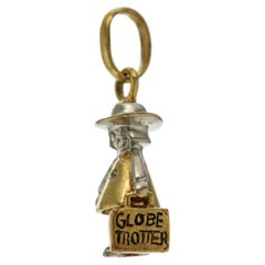 LINKS OF LONDON 18K Yellow & White Diamond Globe Trotter Pendant Charm » U412