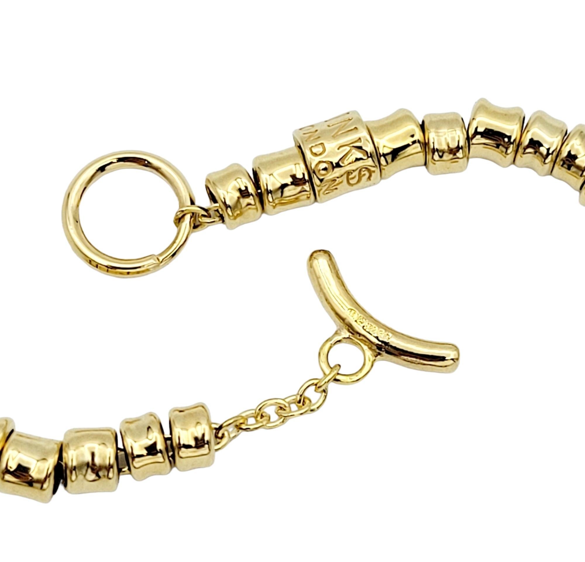Links of London Allsorts Röhrenperlenkette aus poliertem 18 Karat Gelbgold im Zustand „Gut“ in Scottsdale, AZ