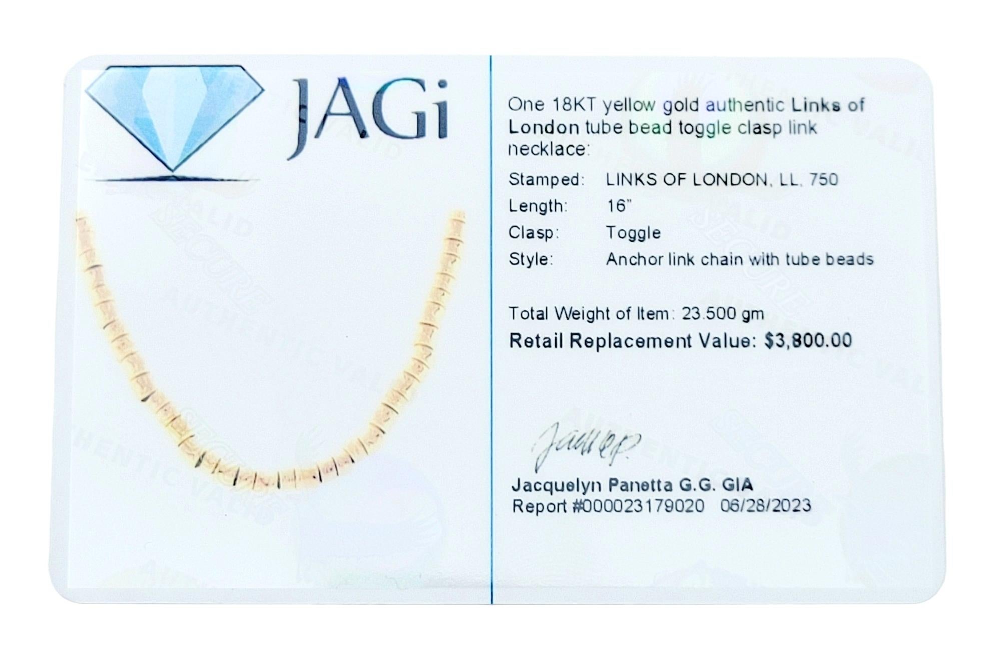 Links of London Allsorts Röhrenperlenkette aus poliertem 18 Karat Gelbgold 3
