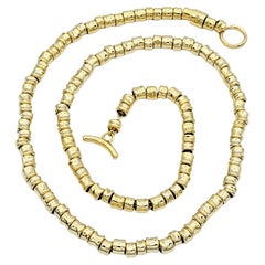 Links of London Allsorts Tube Bead Necklace in Polished 18 Karat Yellow Gold