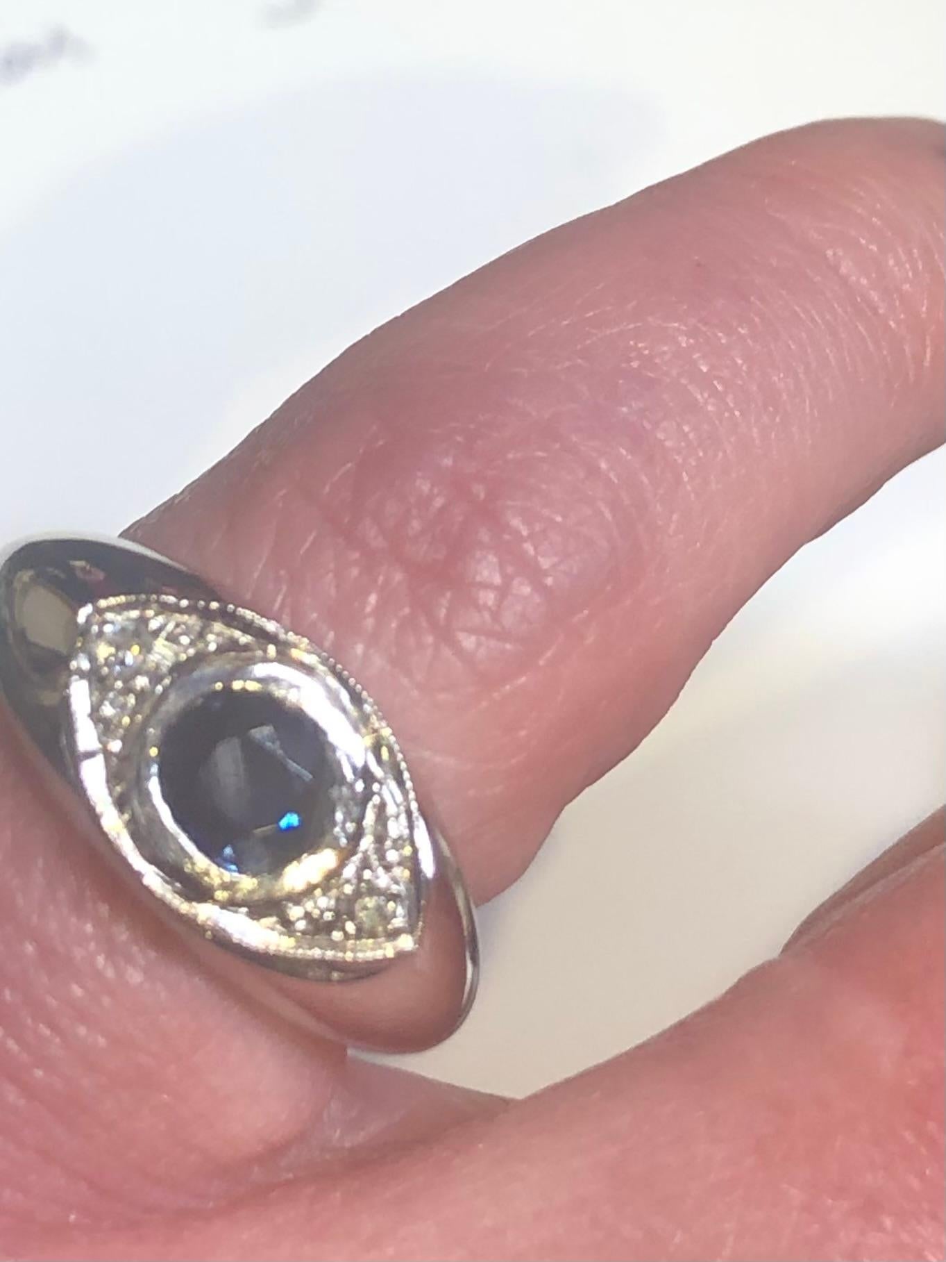 'Links of London' Diamond & Sapphire Ring In Excellent Condition For Sale In Canterbury, GB