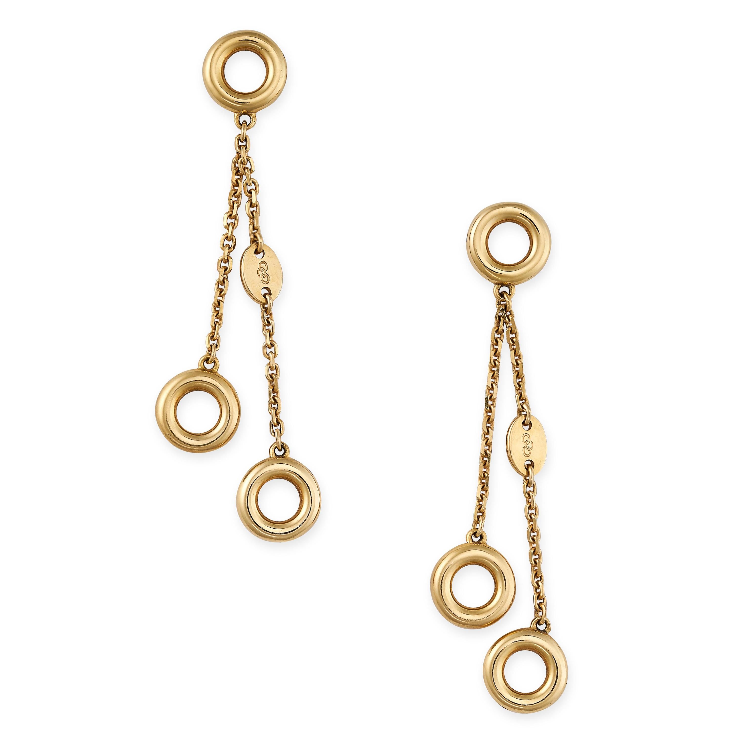 Links of London Chains suspending Circles Eighteen Karat Gold Dangle Earrings 2
