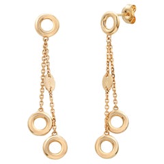 Links of London Chains suspending Circles Eighteen Karat Gold Dangle Earrings