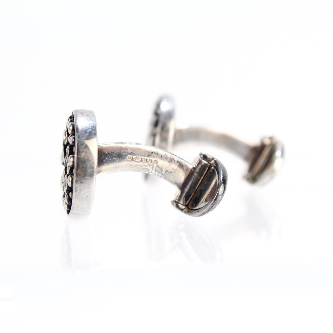 Links Of London Sterling Silver Beads & Black Gemstone Cufflinks For Sale 5