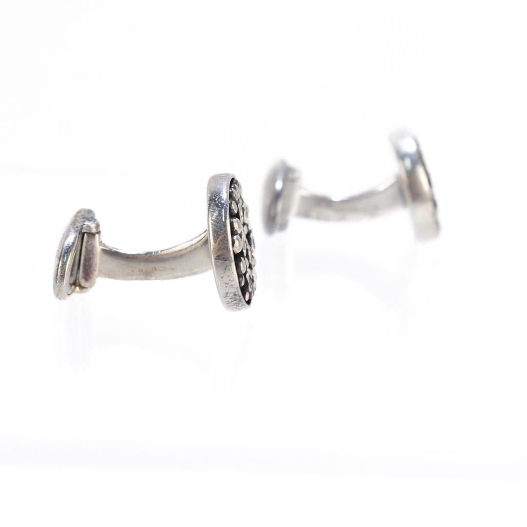 Links Of London Sterling Silver Beads & Black Gemstone Cufflinks For Sale 1