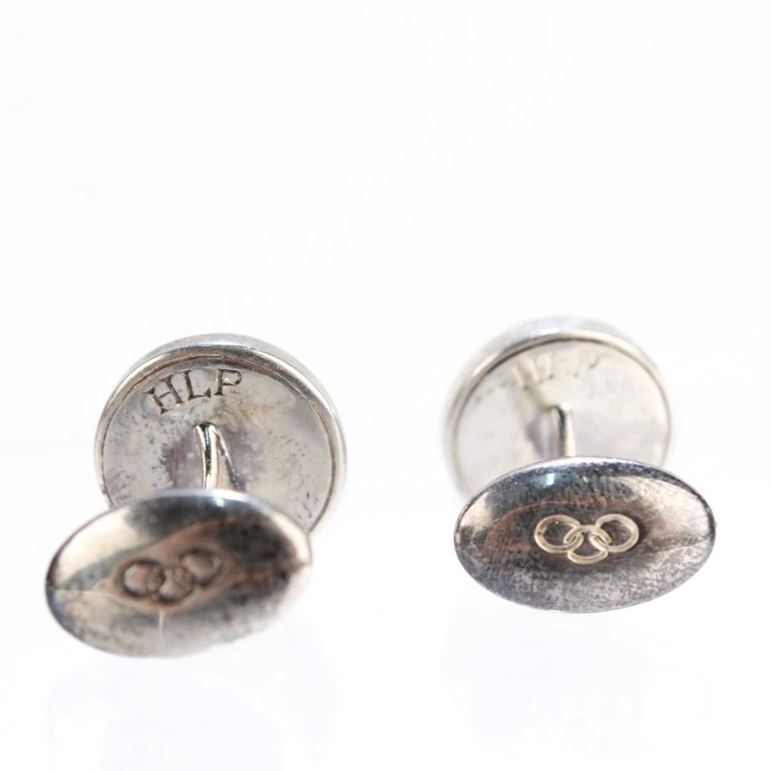 Manschettenknöpfe aus Londoner Sterlingsilber mit Perlen und schwarzen Edelsteinen im Angebot 4