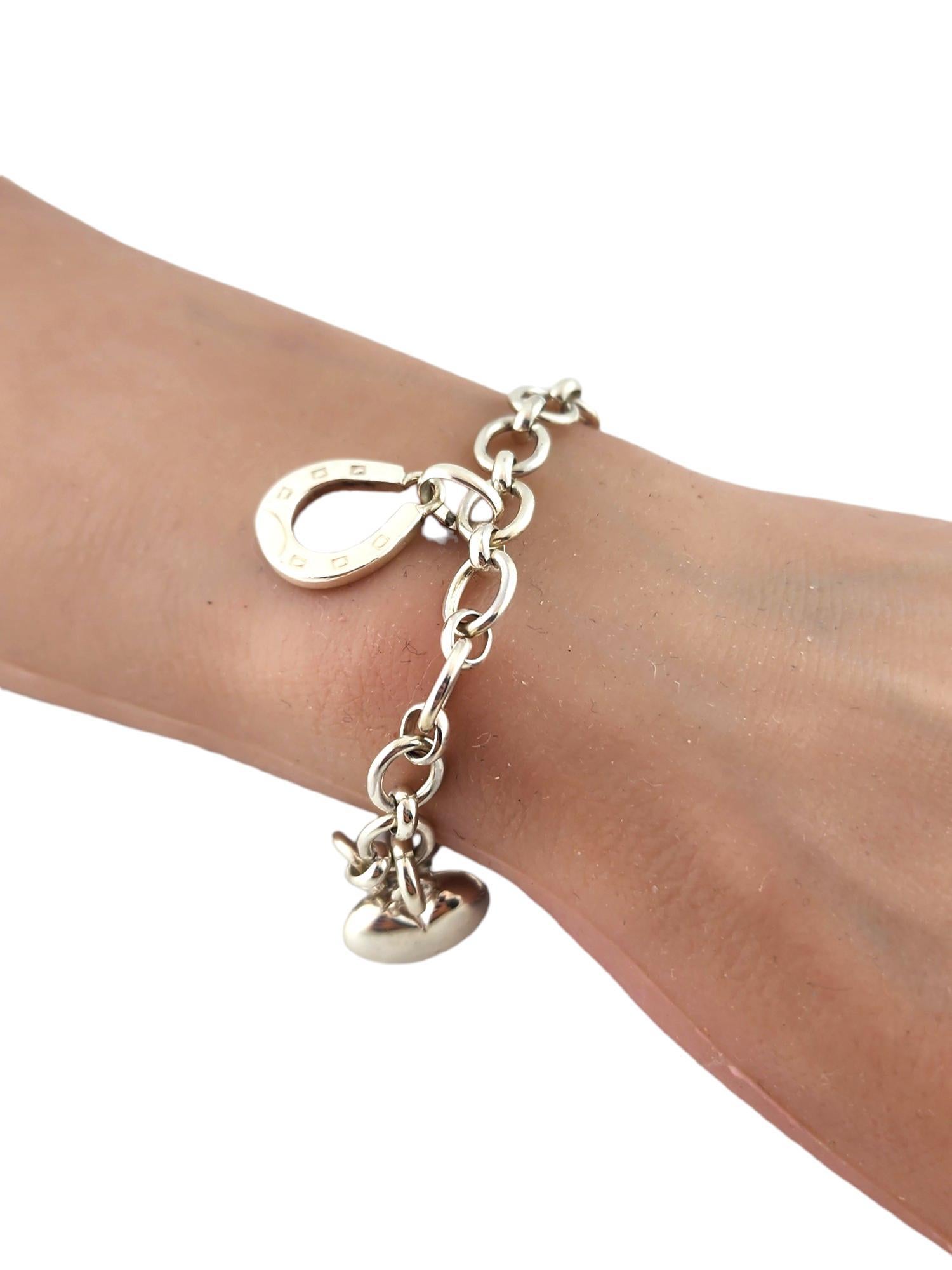 Links of London Sterling Silver Heart & Horseshoe Charm Bracelet #18298 For Sale 1