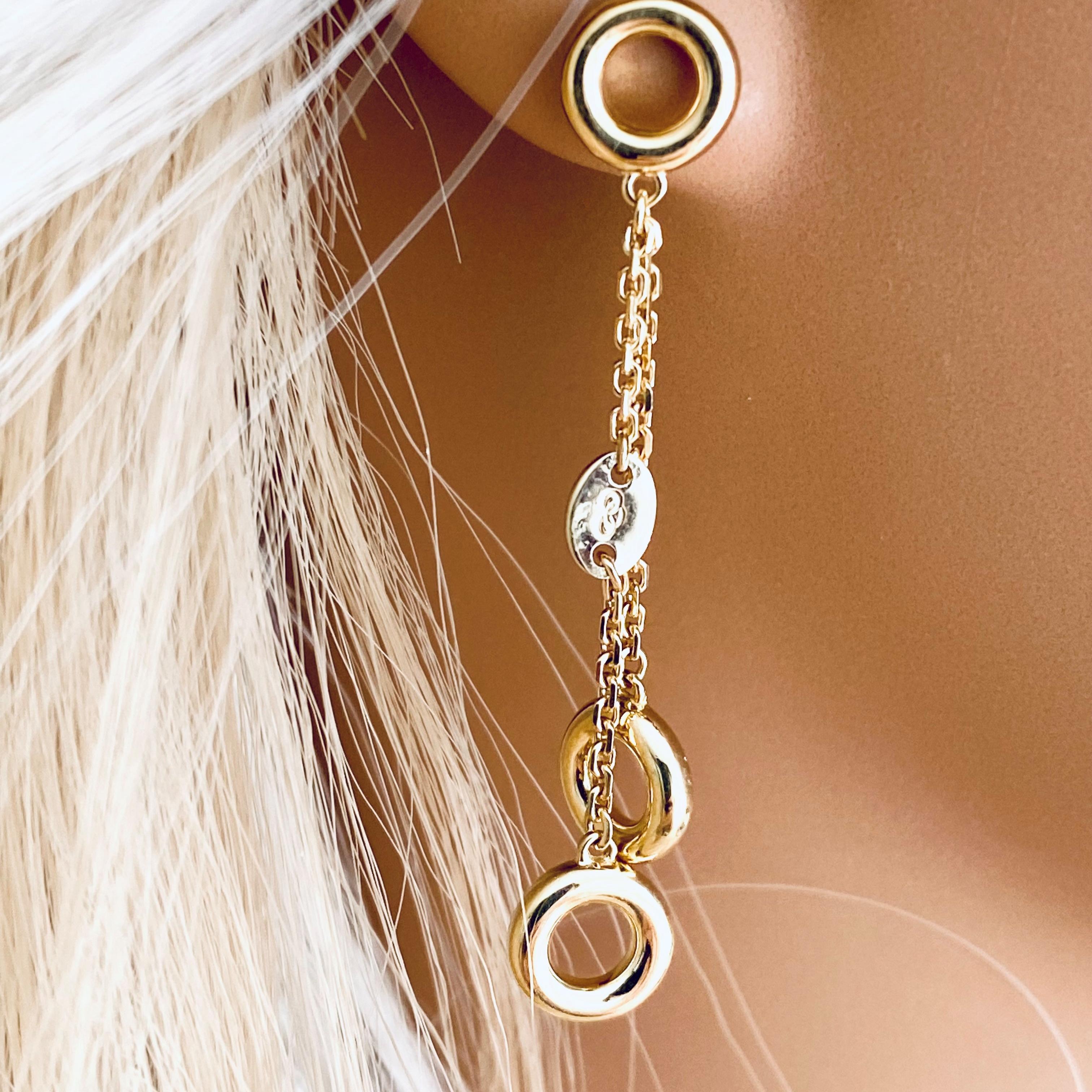 Links of London Vintage Suspending Circles 18 Karat Gold 2 Inch Long Earrings 4