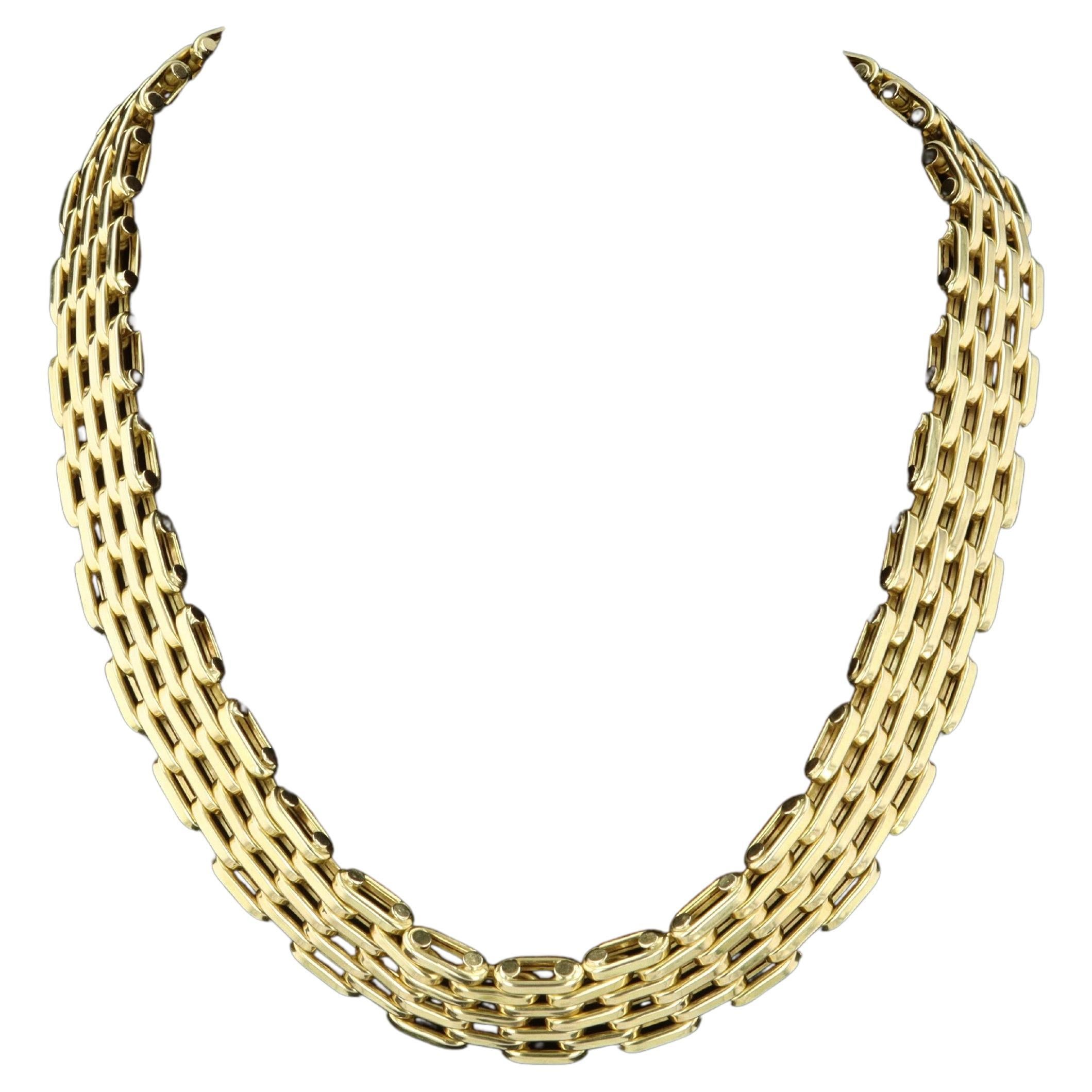 Links of Luxury Woven Gold Estate Necklace For Sale