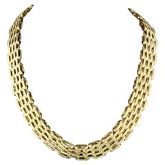 Vintage Links of Luxury Woven Gold Estate Necklace