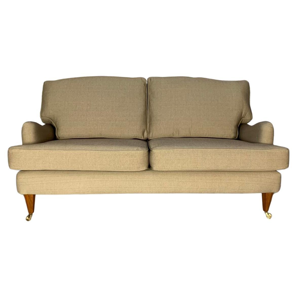 Linley 2.5-Seat Howard-Design Sofa - In Woven Gold Fabric