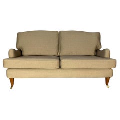 Used Linley 2.5-Seat Howard-Design Sofa - In Woven Gold Fabric
