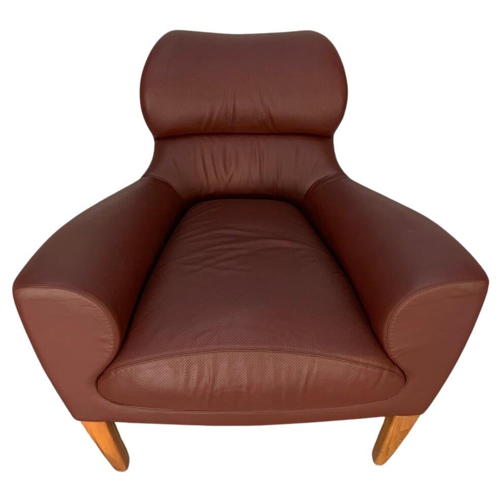Linley "Aston" Armchair - In Oxblood Leather For Sale