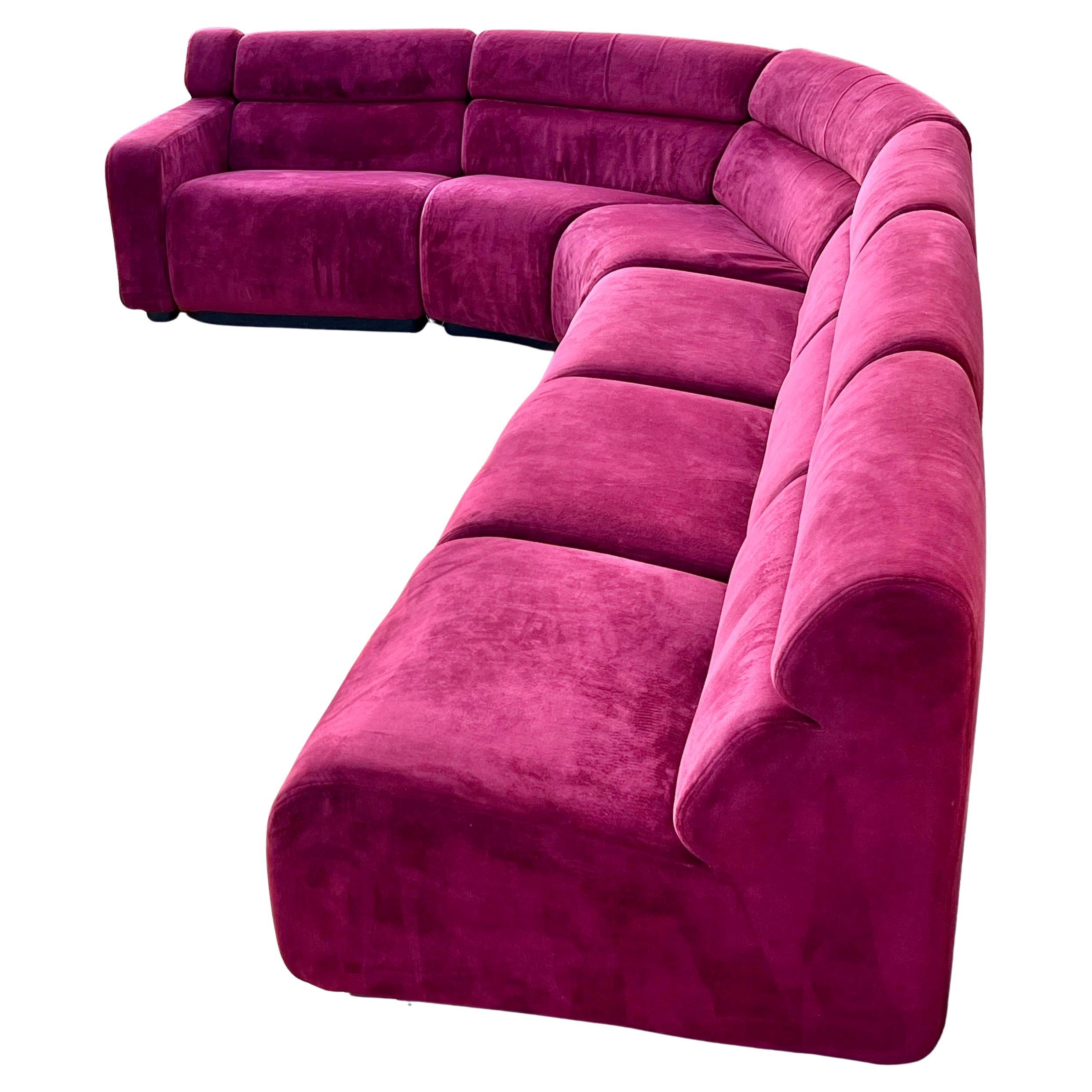 Ergonomic modular sofa sectional seating group produced by August, Inc. of Centerville, Ohio founded in 1975 by Judy and Lee Fister Jr. whose three philosophies were cornerstones of the company's work:
First: the individual unit must be an art