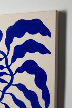 "BLOOM DIPTIK II", Lienzo de algodón, Abstracción floral, Botánica, Movimiento, Azul