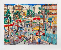 Rive Gauche, sérigraphie d'art populaire signée par Linnea Pergola