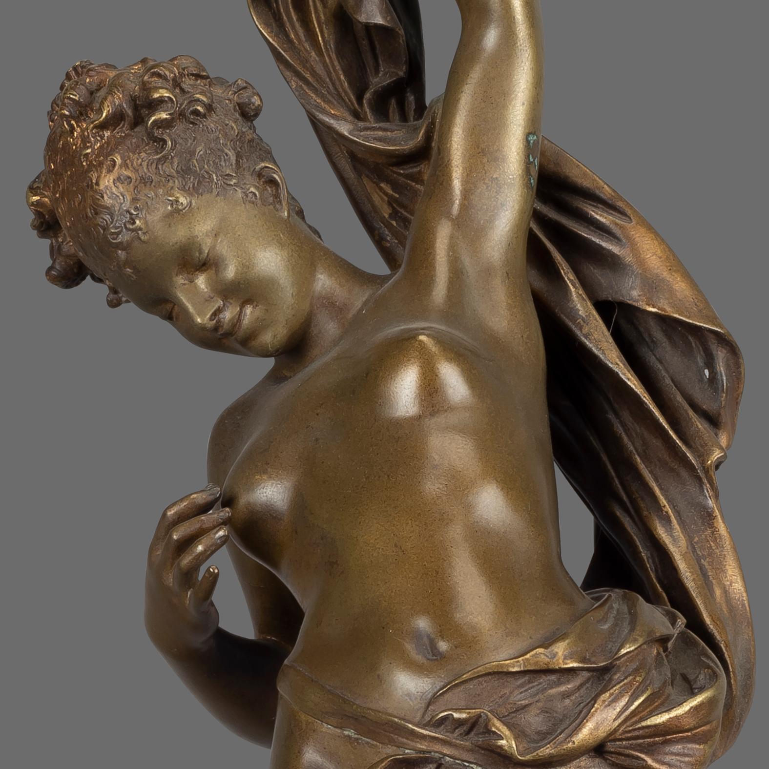 Belle Époque 'L'innocence Tourmentée Par L'amour' A Figural Group by Luca Madrassi circa 1900 For Sale