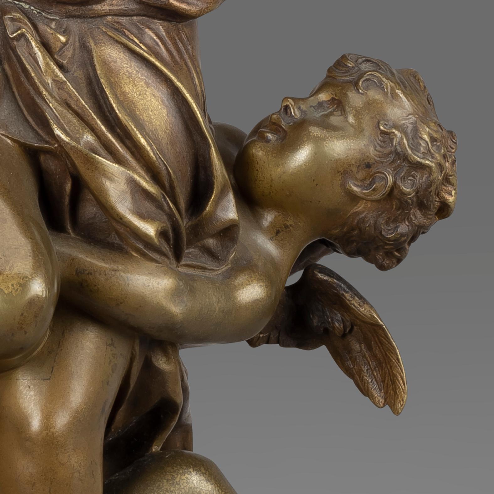 French 'L'innocence Tourmentée Par L'amour' A Figural Group by Luca Madrassi circa 1900 For Sale
