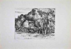 Landscape - Etching by Lino Bianchi Barriviera - 1974