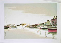 The Harbour - Lithograph by Lino Casadei - 1980s