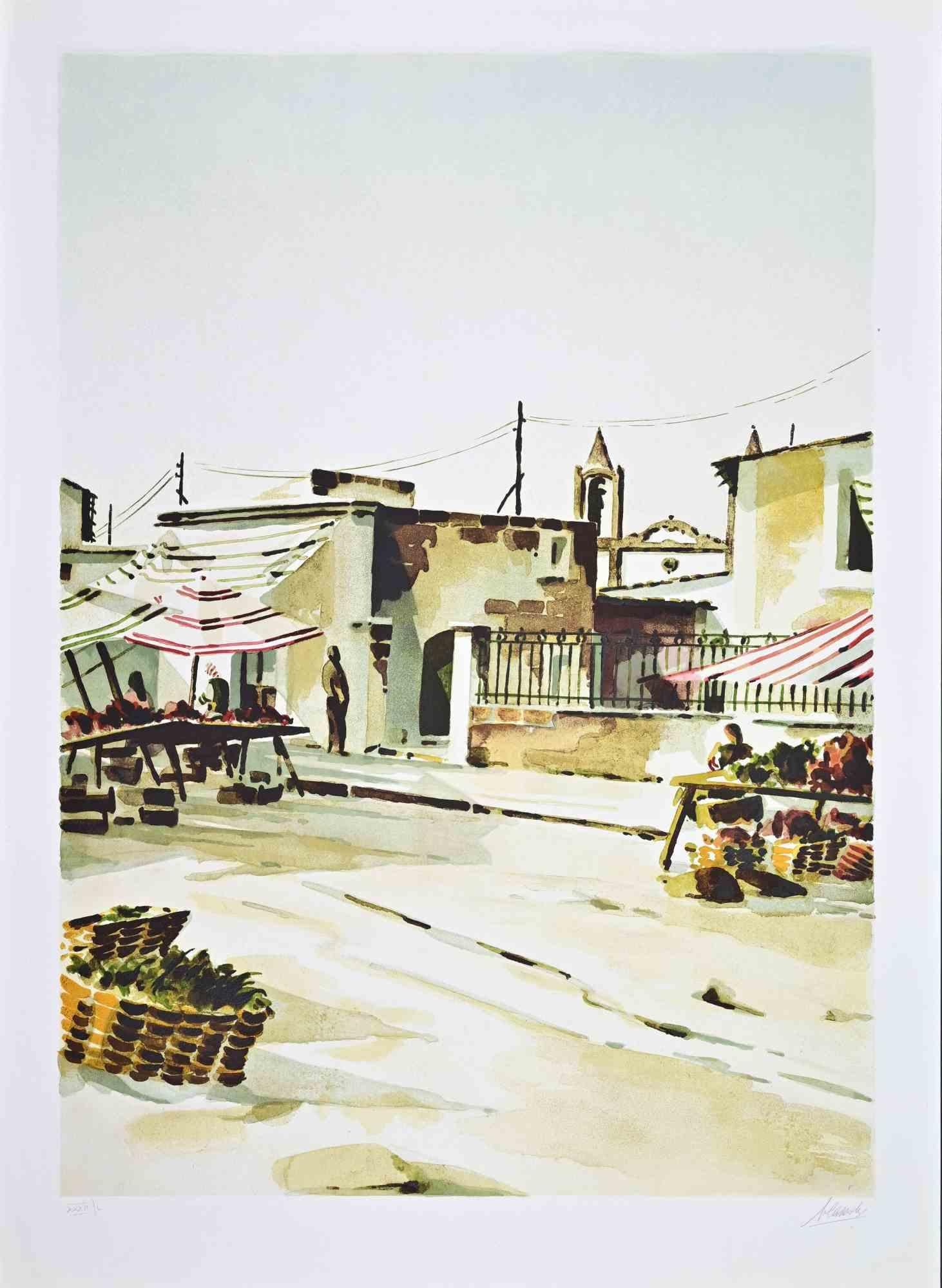 14-colors lithograph on wove paper realized in 1980s.

Edition of 50.

Hand signed and numbered in roman numbers.

Excellent condition.