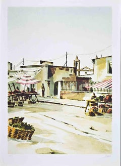 The Southern Market - Lithograph by Lino Casadei - 1980s
