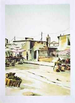 The Southern Market - Lithograph by Lino Casadei - 1980s
