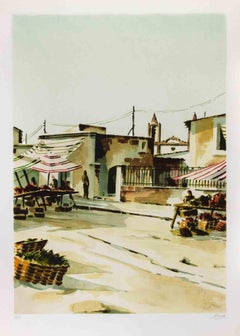 The Southern Market - Lithograph by Lino Casadei - 1980s