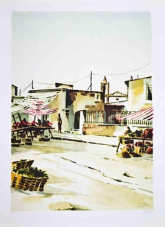 The Southern Market - Lithograph by Lino Casadei - 1980s