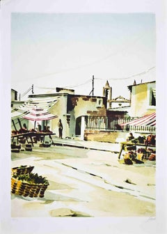 The Southern Market - Lithograph by Lino Casadei - 1980s