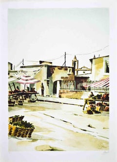 The Southern Market - Lithograph by Lino Casadei - 1980s