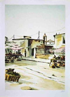 The Southern Market - Lithograph by Lino Casadei - 1980s