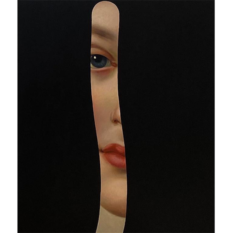 Lino Lago Figurative Painting - Fake Abstract (Black on P.A. Rotari)