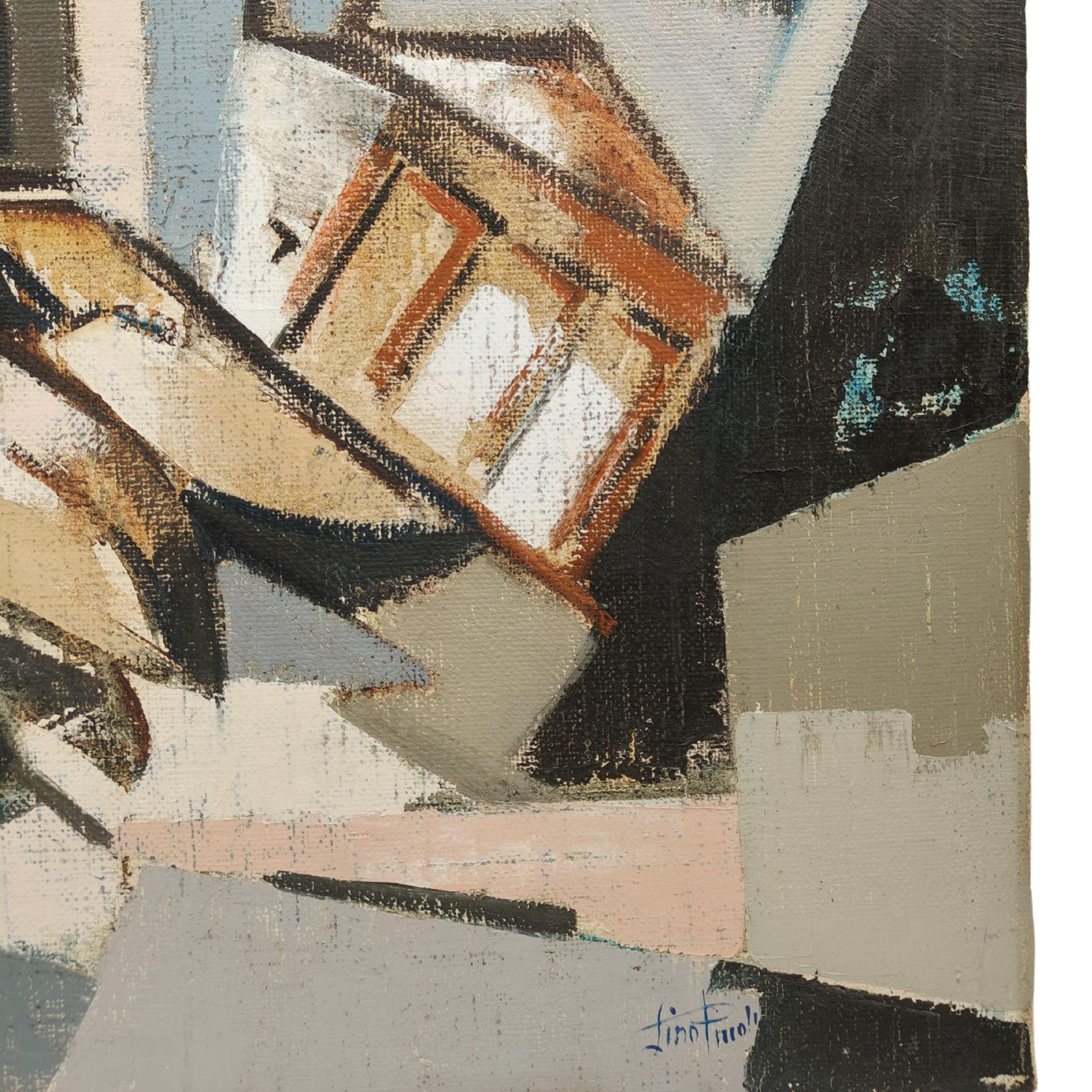 Lino Piccoli, Öl auf Leinwand, Scorcio di città, Italien, 1960er/'70er Jahre im Angebot 4