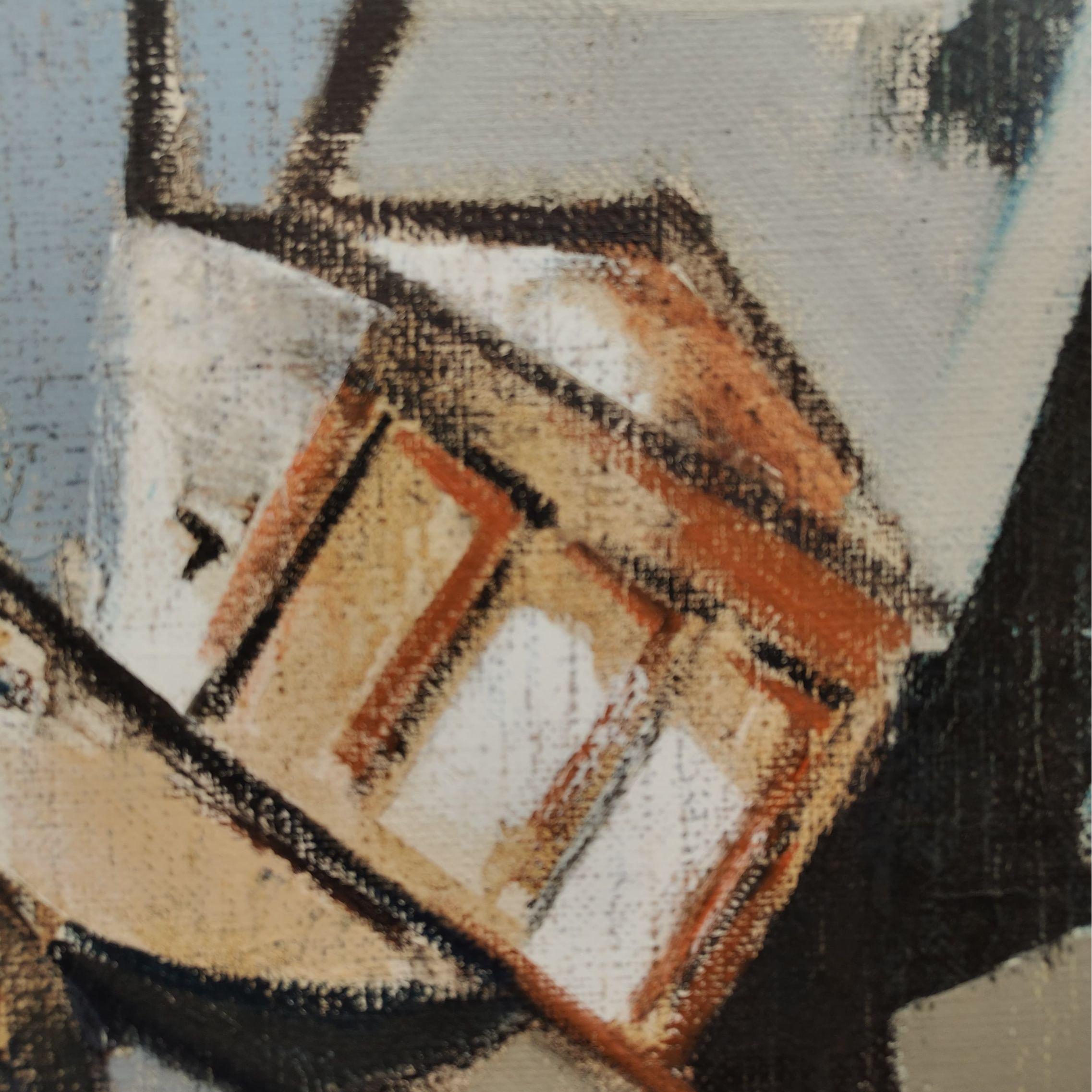 Lino Piccoli, Öl auf Leinwand, Scorcio di città, Italien, 1960er/'70er Jahre im Angebot 7