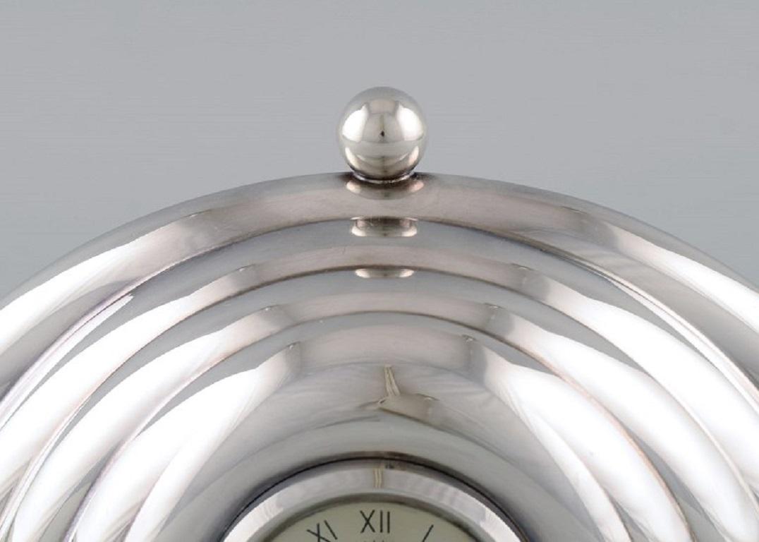Italian Lino Sabattini Italy, Table Watch in Silver-Plated Metal, 1980s For Sale