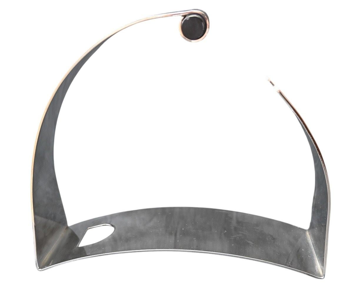 Mid-Century Modern Lino Sabattini (1925-2016) Porte-bouteille moderniste en métal argenté, 1970 en vente