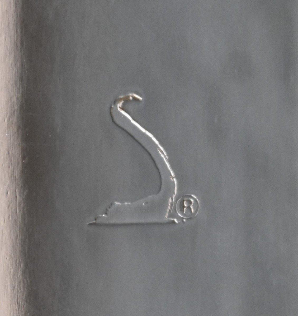 Plaqué argent Lino Sabattini (1925-2016) Porte-bouteille moderniste en métal argenté, 1970 en vente