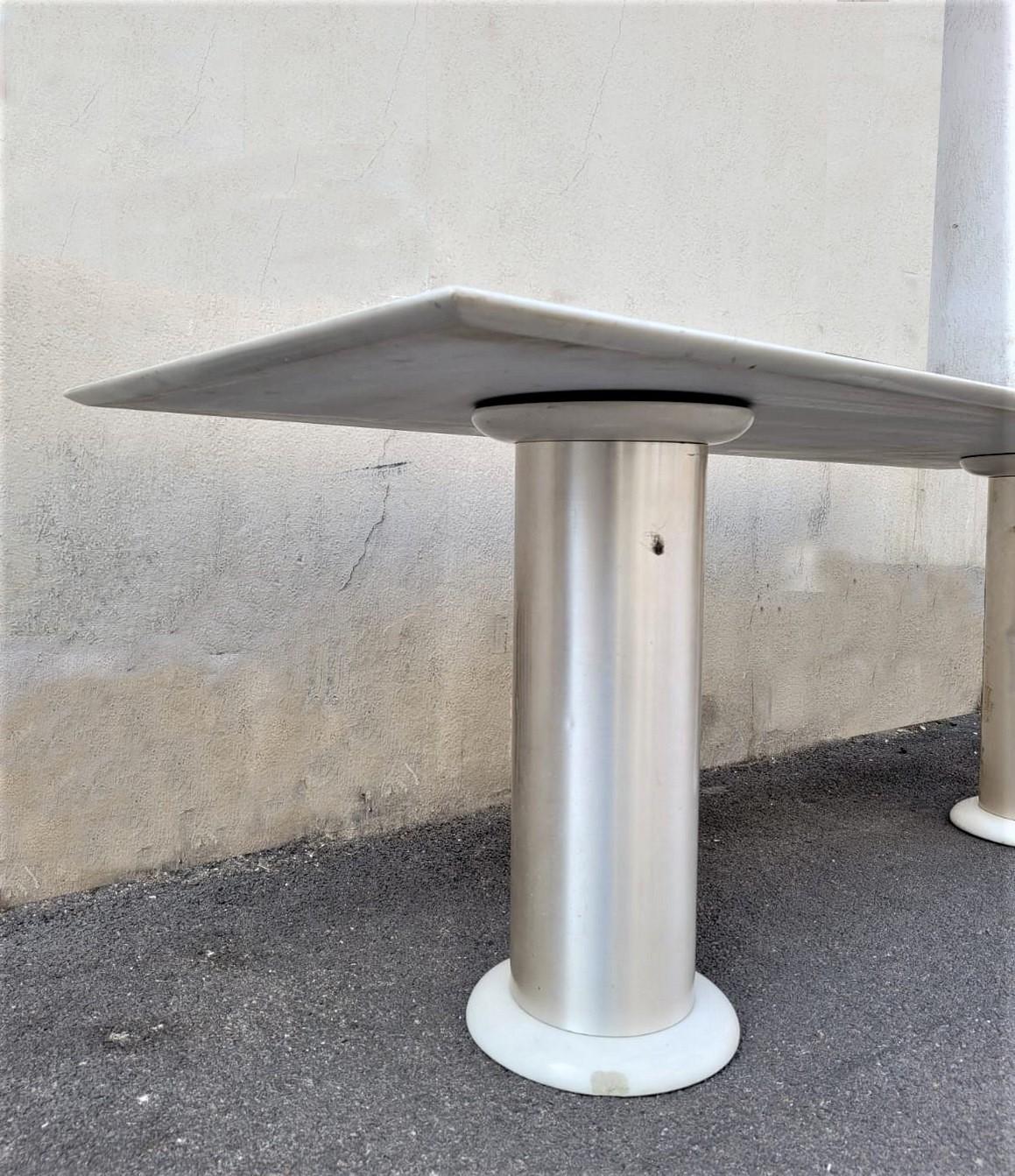 Lino Sabattini, Console in Marble and Brushed Aluminum, 20th Century 6