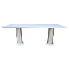 Vintage Lino Sabattini, Console in Marble and Brushed Aluminum, 20th Century