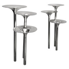 Lino Sabattini “Cristofle” Candle Holder Silver Metal 1957 Italy