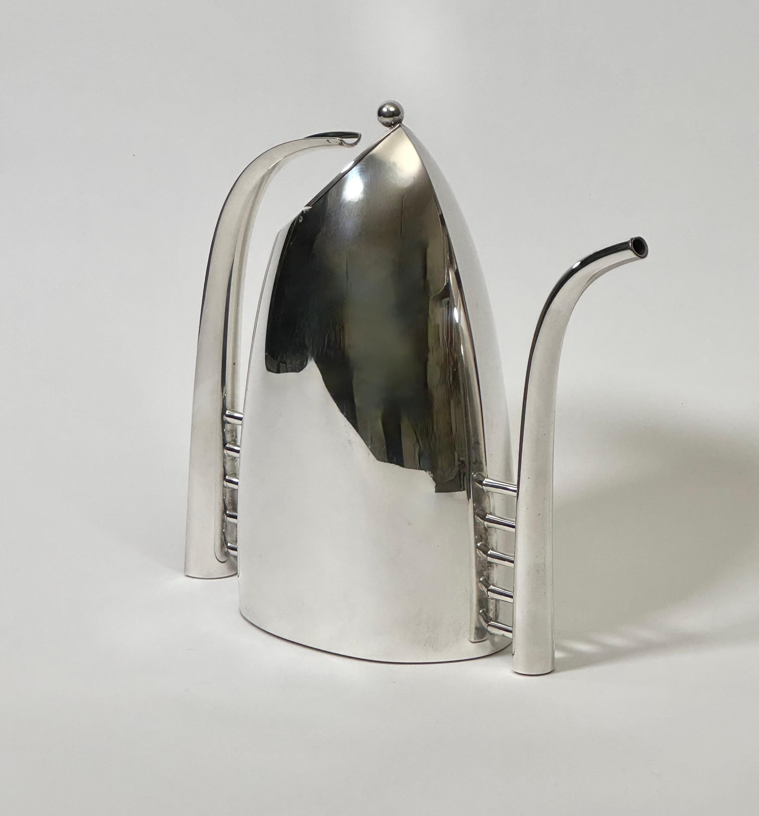 Silver plated coffee pot by Italian designer Lino Sabatini for his 