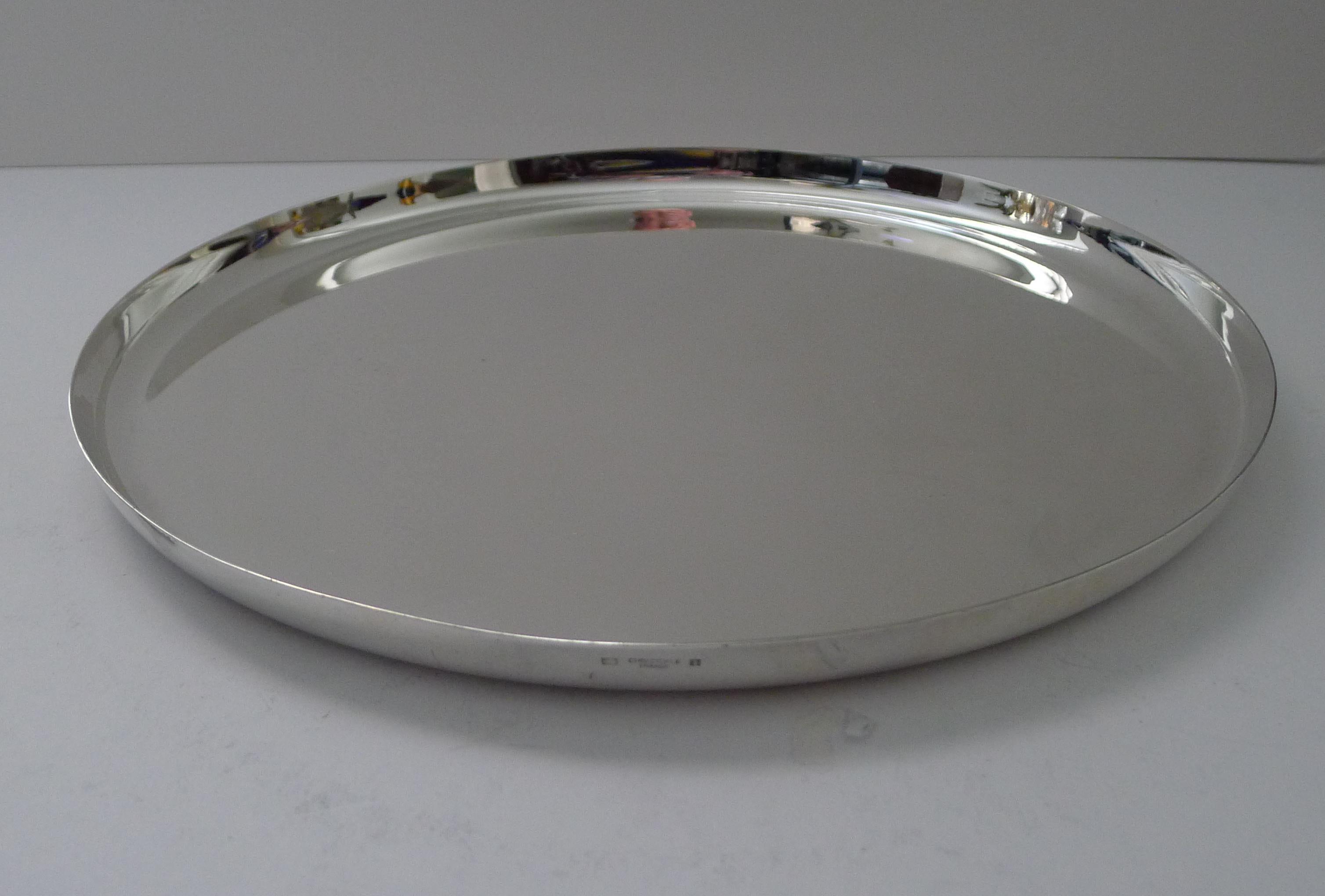 Lino Sabattini For Christofle Circular Cocktail Tray c.1950 In Good Condition For Sale In Bath, GB