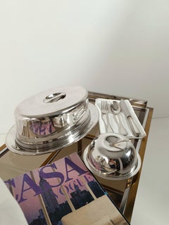 Lino Sabattini for Christofle Fleuron Silver Plated Apple-Shaped Butter Box, 70s