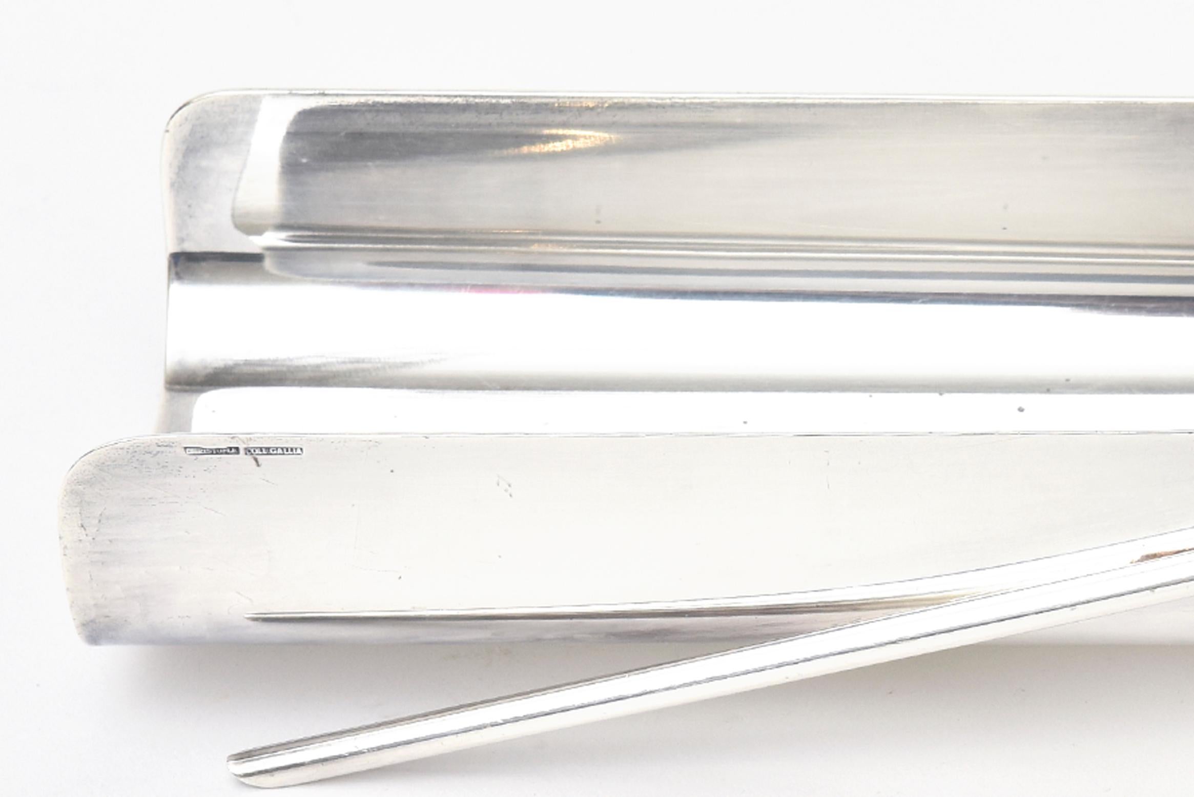 Silver Plate Lino Sabattini for Christofle Silver-Plate Tray Gallia Collection