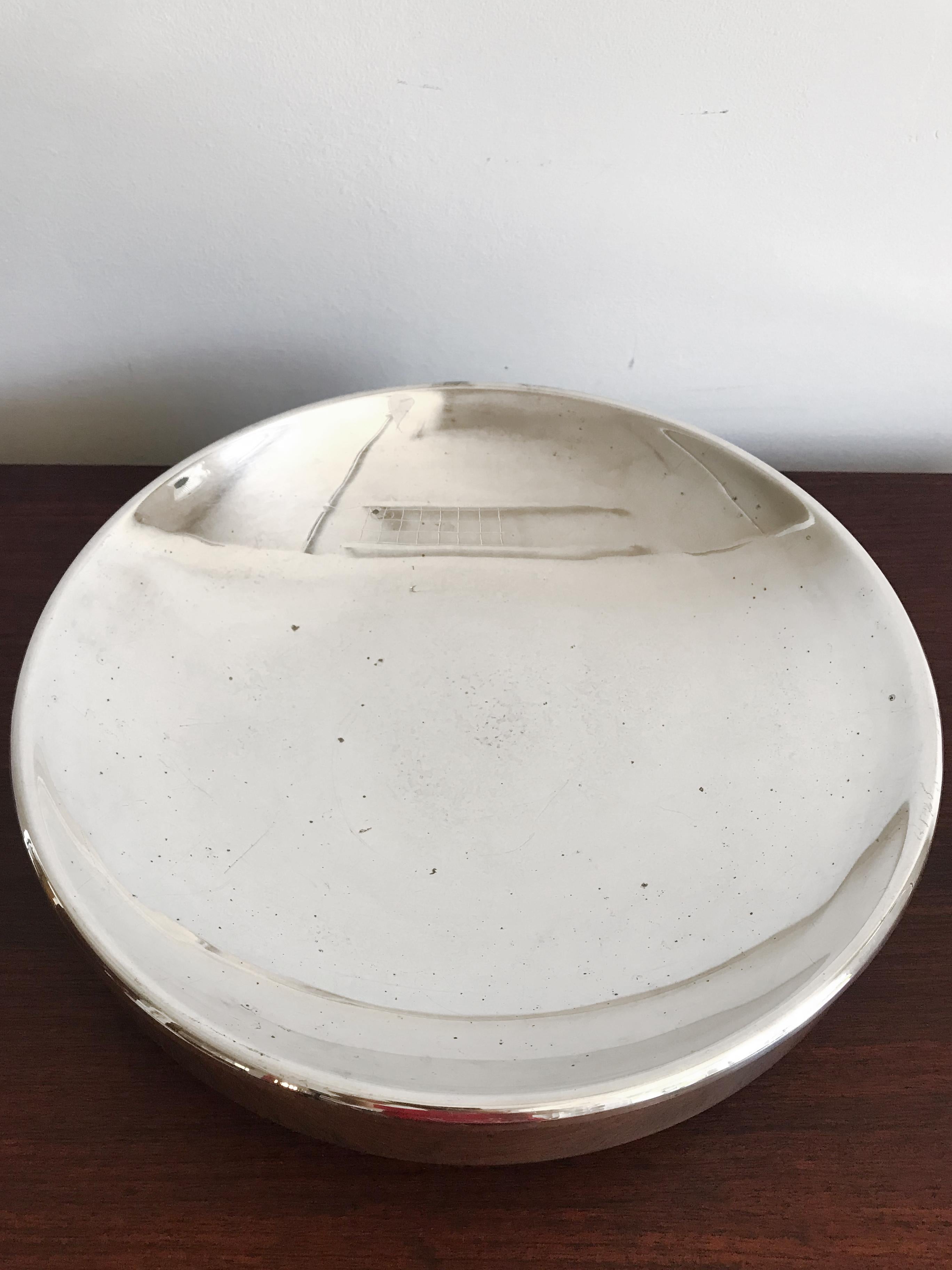 Silver Plate Lino Sabattini Italian Silver-Plated Centerpiece or Box Bowl 1970s